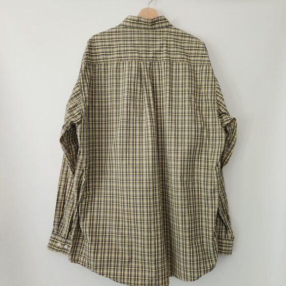 Cinch yellow gray plaid long sleeve button down western shirt mens size XXL - Picture 4 of 6